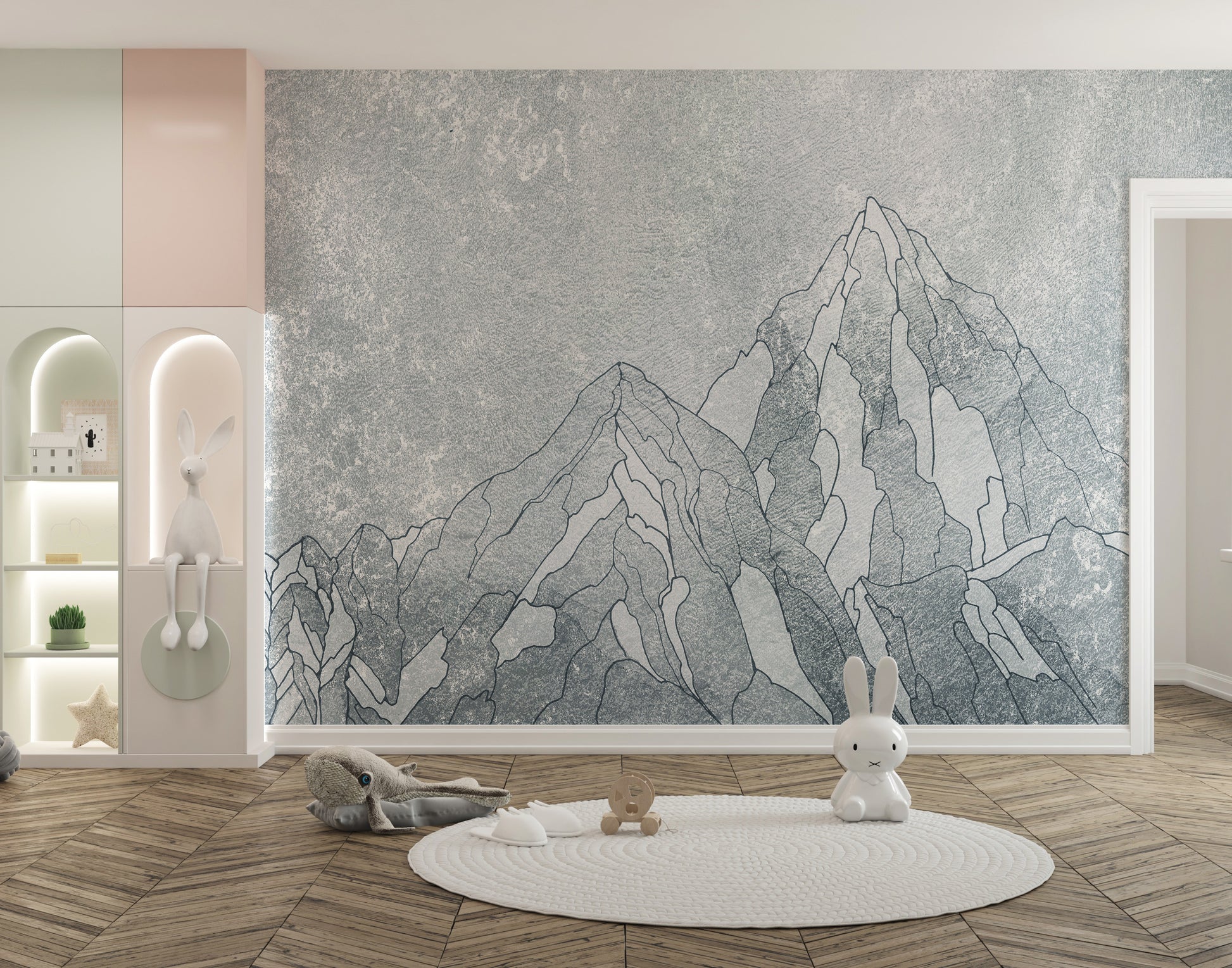 Everest mural adding elegance and tranquility to modern interiors.
