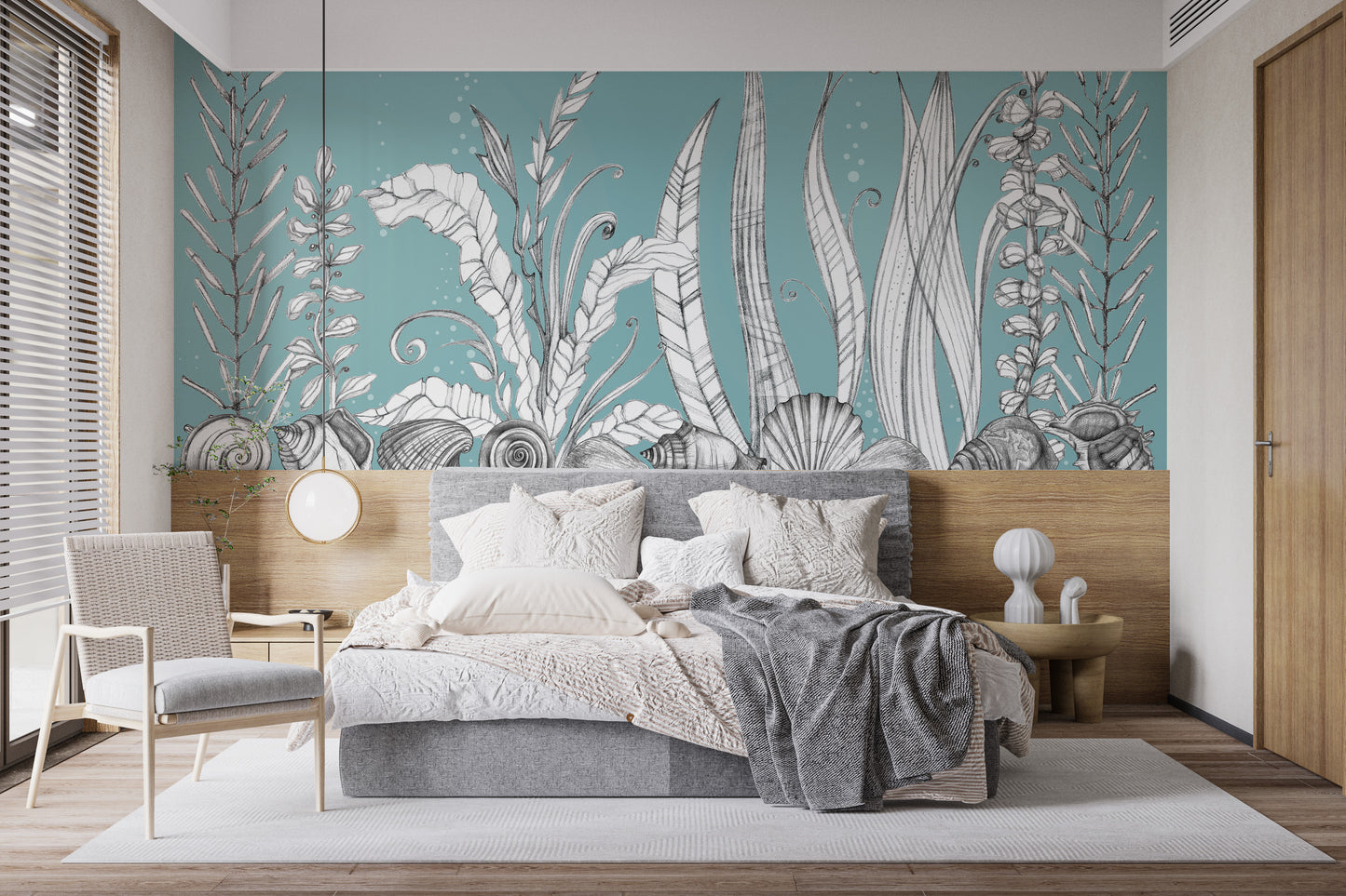 Whimsical mural with hand-drawn florals for imaginative interiors.
