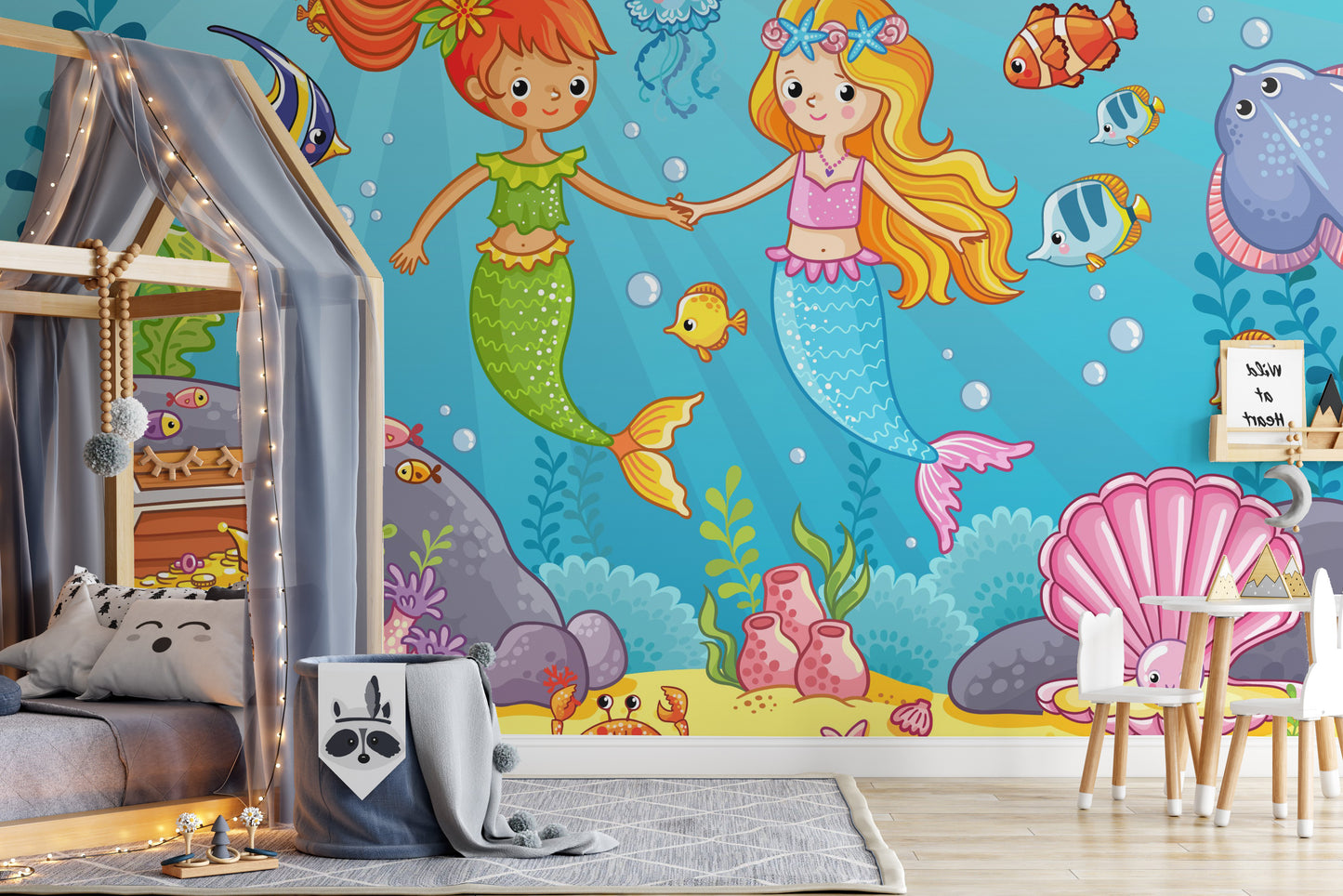 Aqua Alliance Mermaid Best Friend Wallpaper Mural