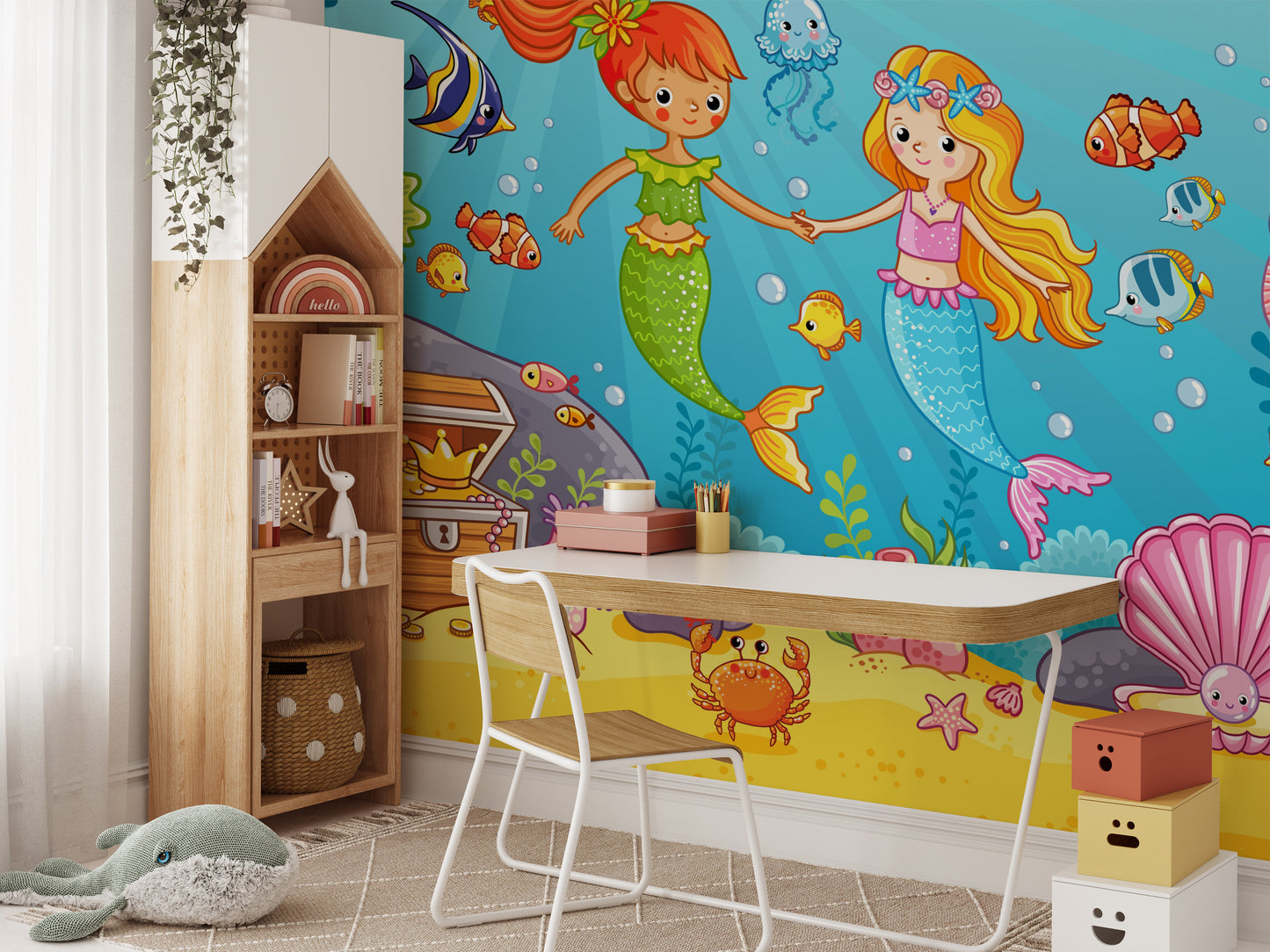 Aqua Alliance Mermaid Best Friend Wallpaper Mural