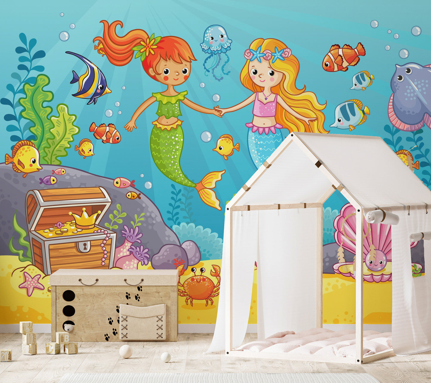 Aqua Alliance Mermaid Best Friend Wallpaper Mural