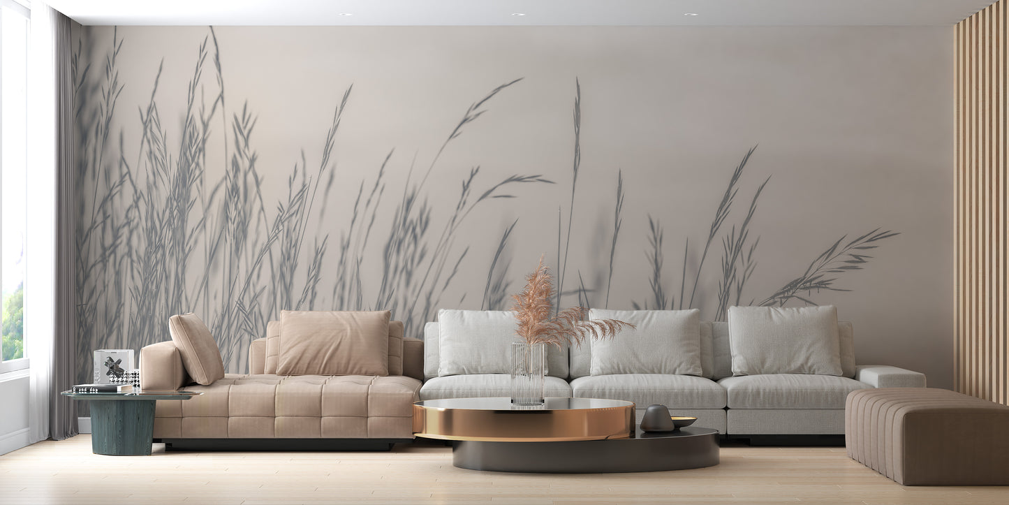 Autumn-inspired mural showcasing a foggy and ethereal landscape.
