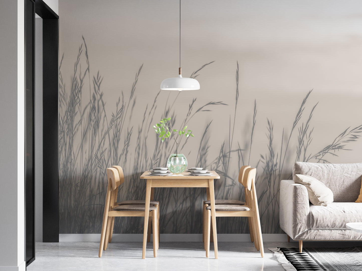 Fall aura mural featuring a foggy landscape for tranquil decor.
