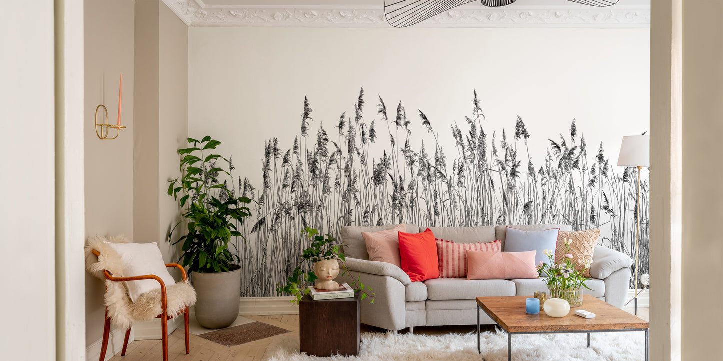 Artistic zebra vine mural creating a mirage effect for walls.
