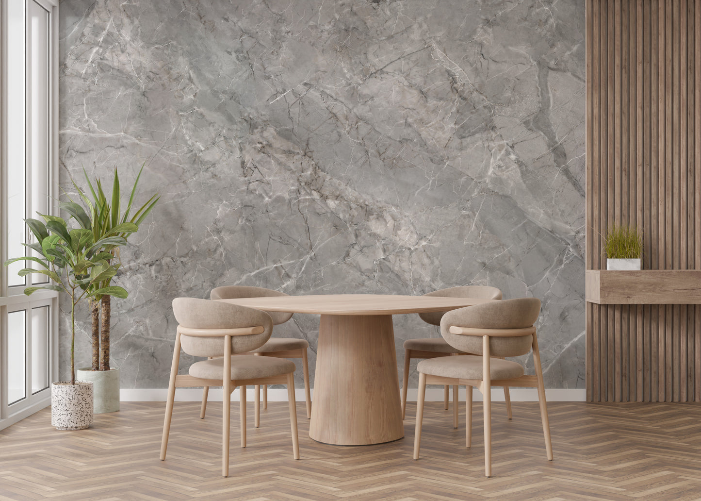 Abstract smoky marble wallpaper for refined walls
