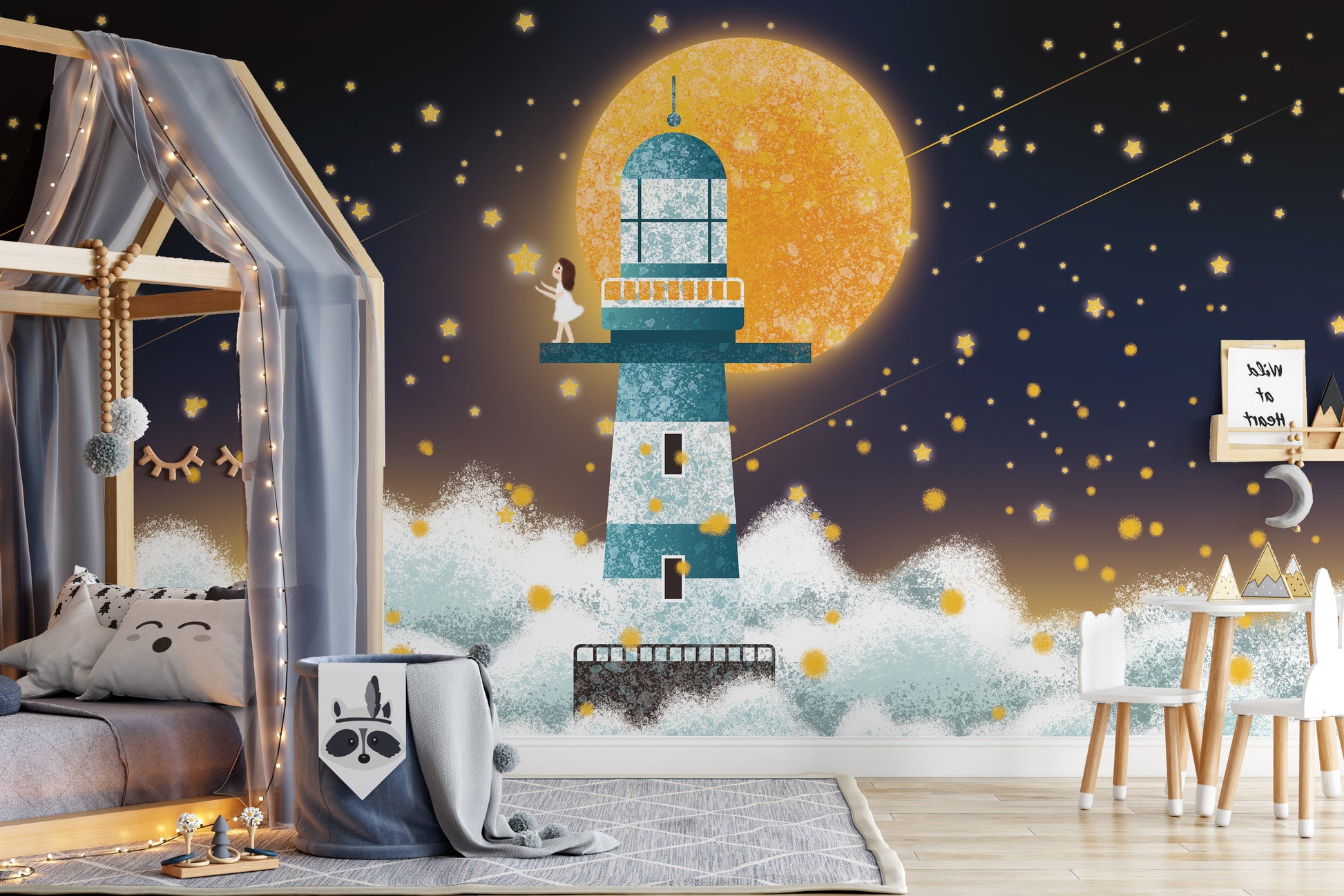 Elegant moonlit wallpaper for dreamy interiors
