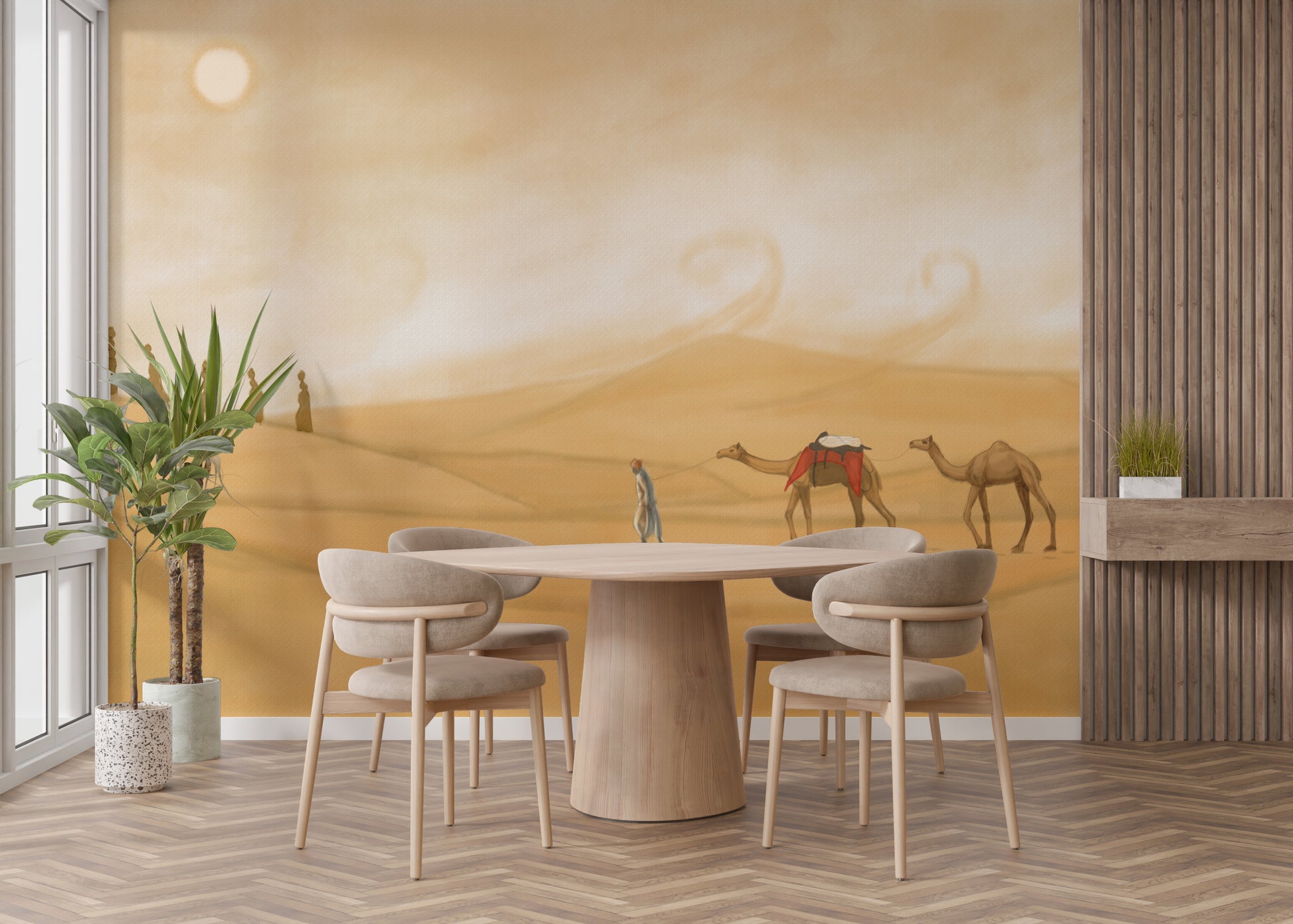 Artistic urban desert mural for contemporary charm
