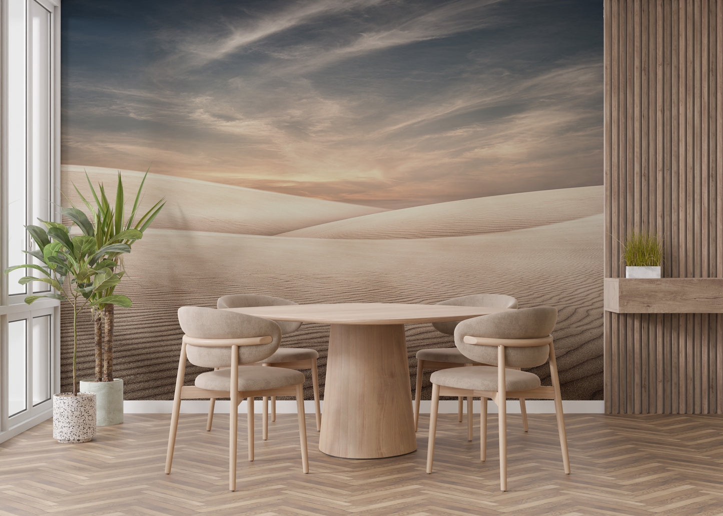 Mesmerizing dune landscapes mural for a calming wall feature.
