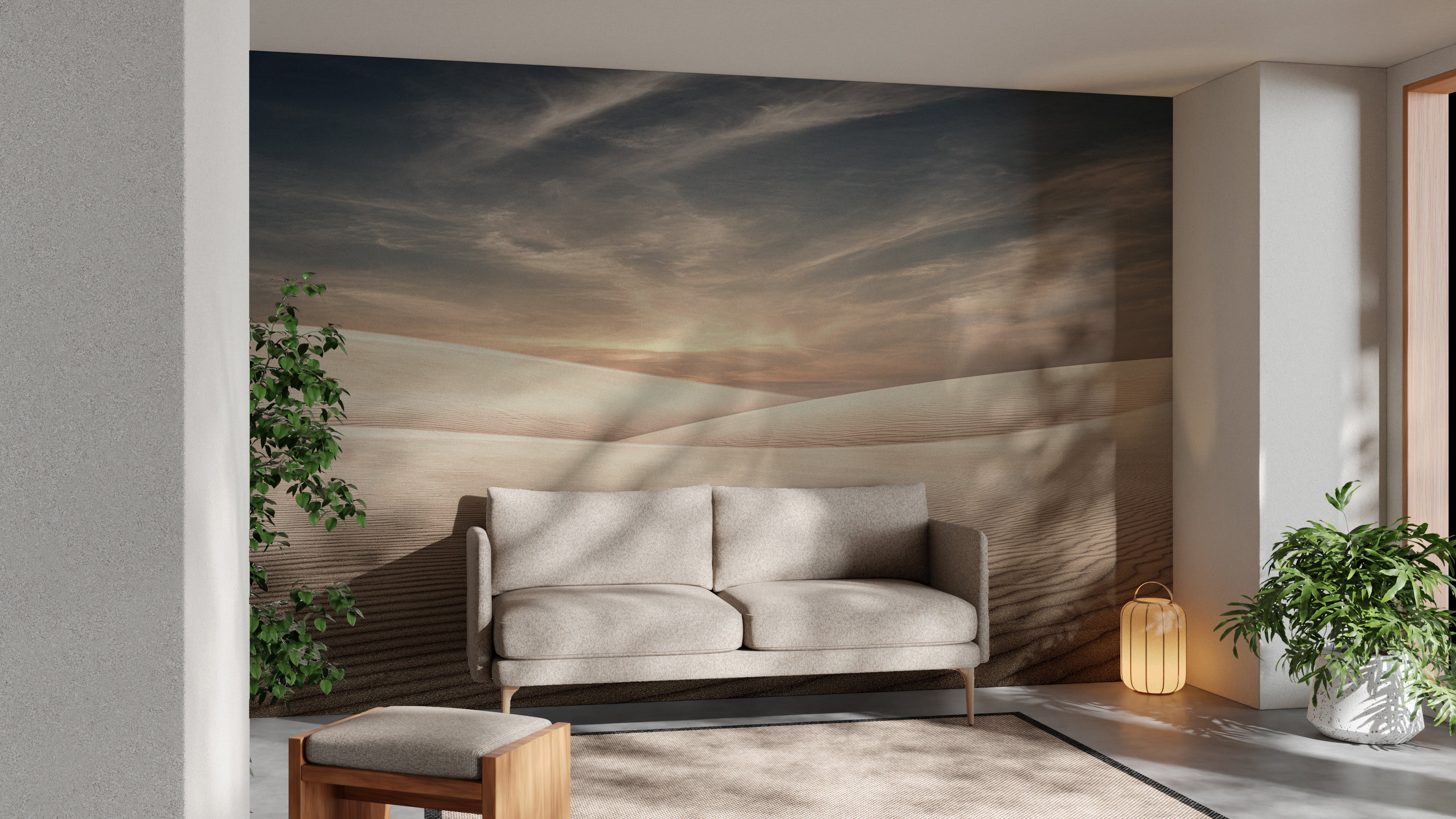 Artistic mural showcasing mesmerizing desert dune patterns.
