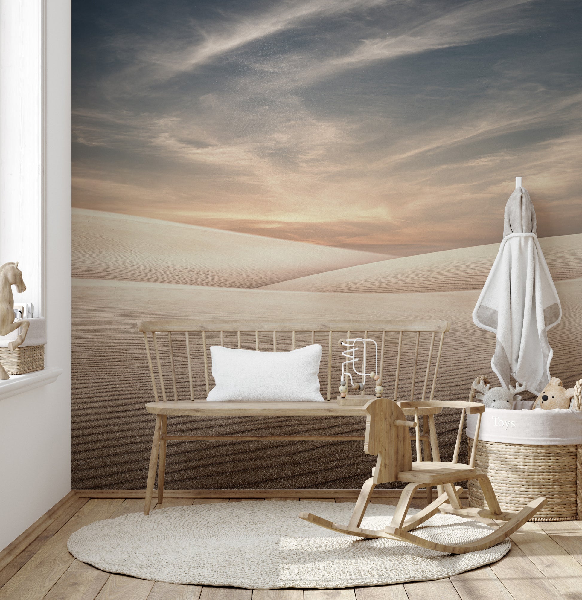 Dune landscapes mural creating a tranquil and natural ambiance.
