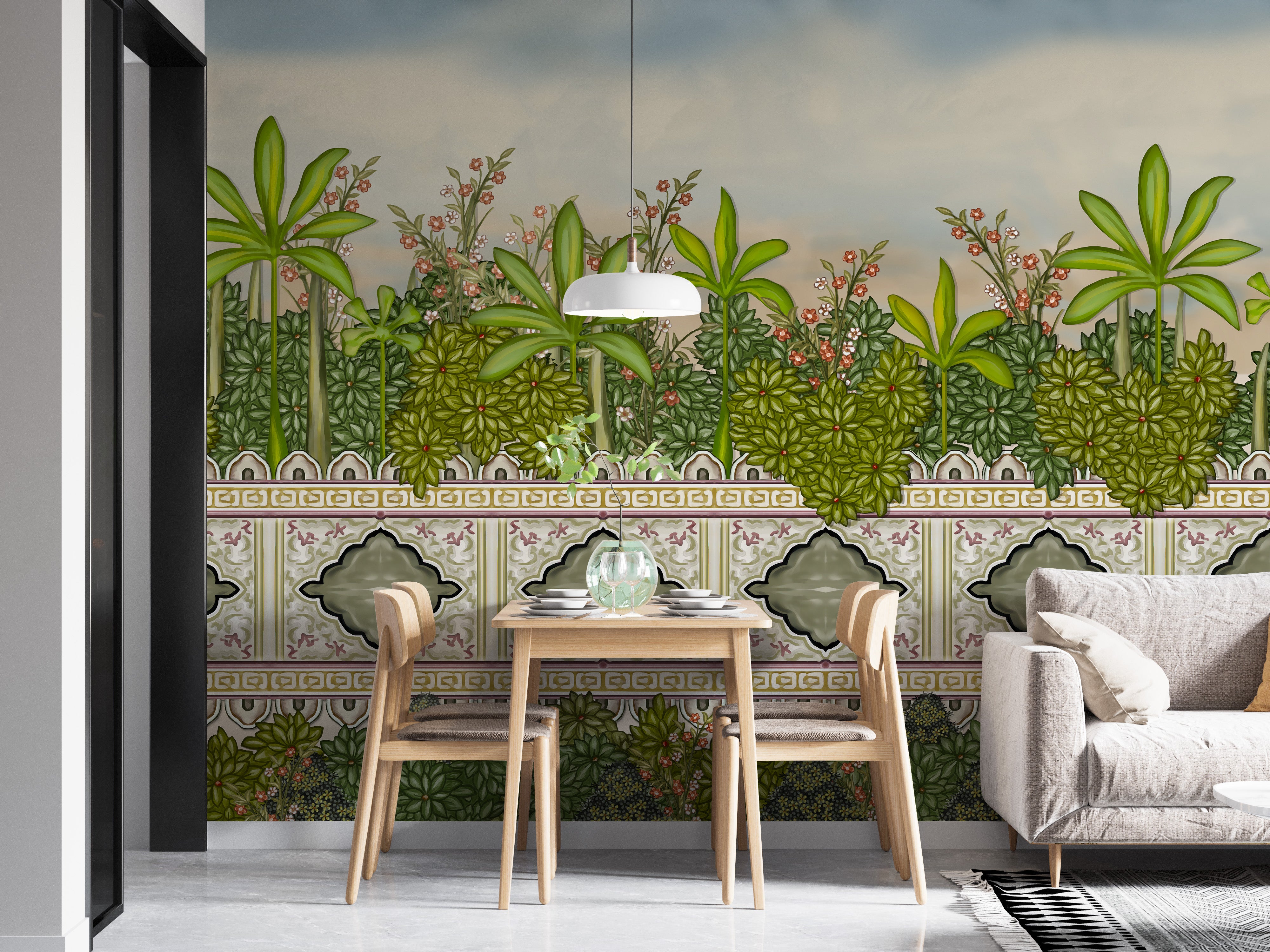 Regal wall mural showcasing a serene palm oasis landscape.
