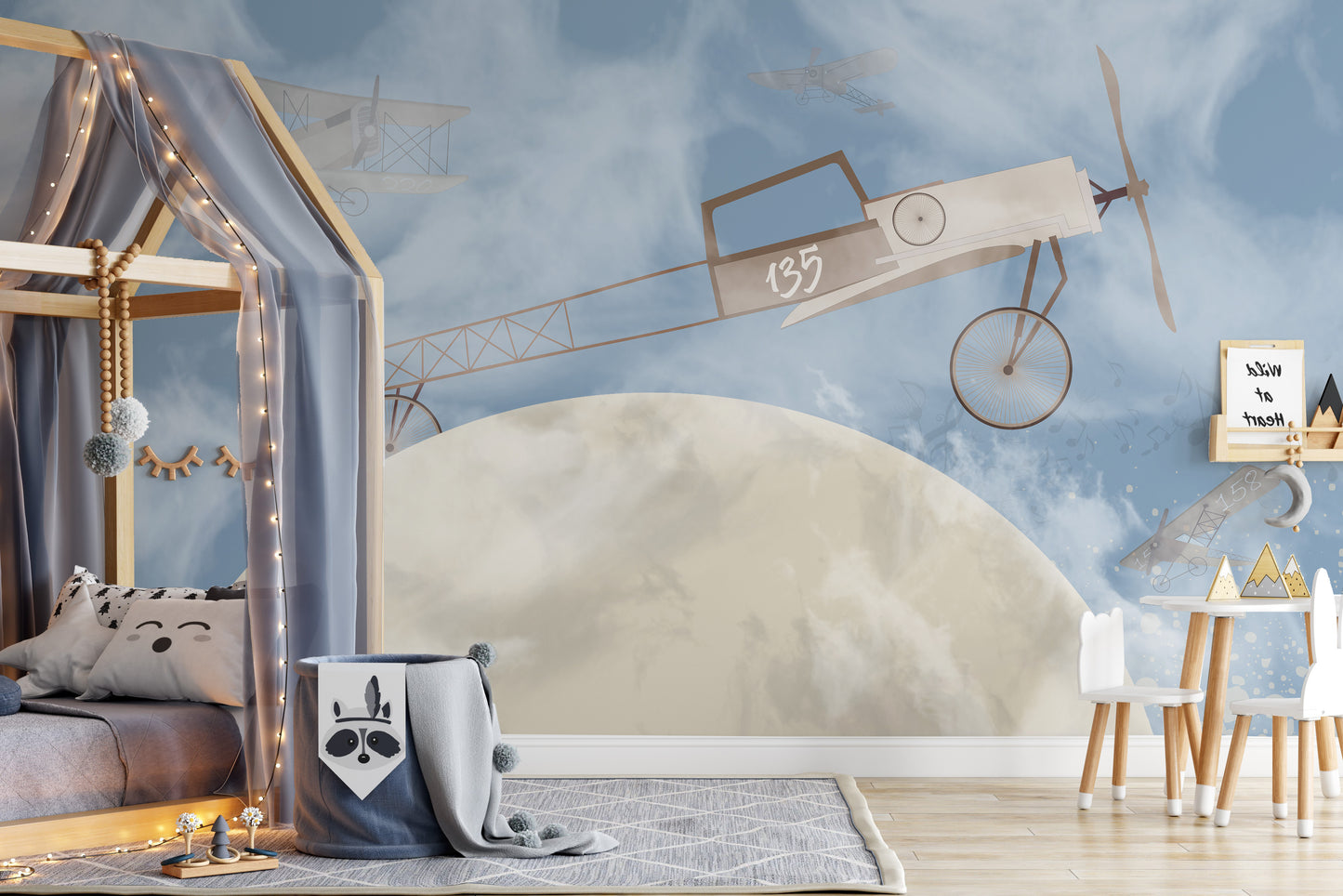 Celestial plane expedition mural for space-inspired decor.
