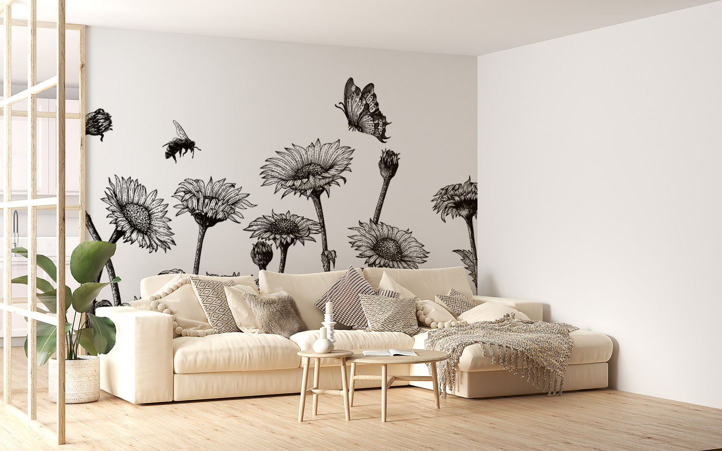 Sketch of Sunflower Field Wall Murals