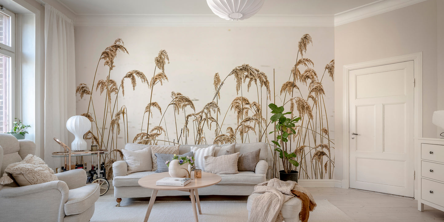 Rustic dried grass mural
