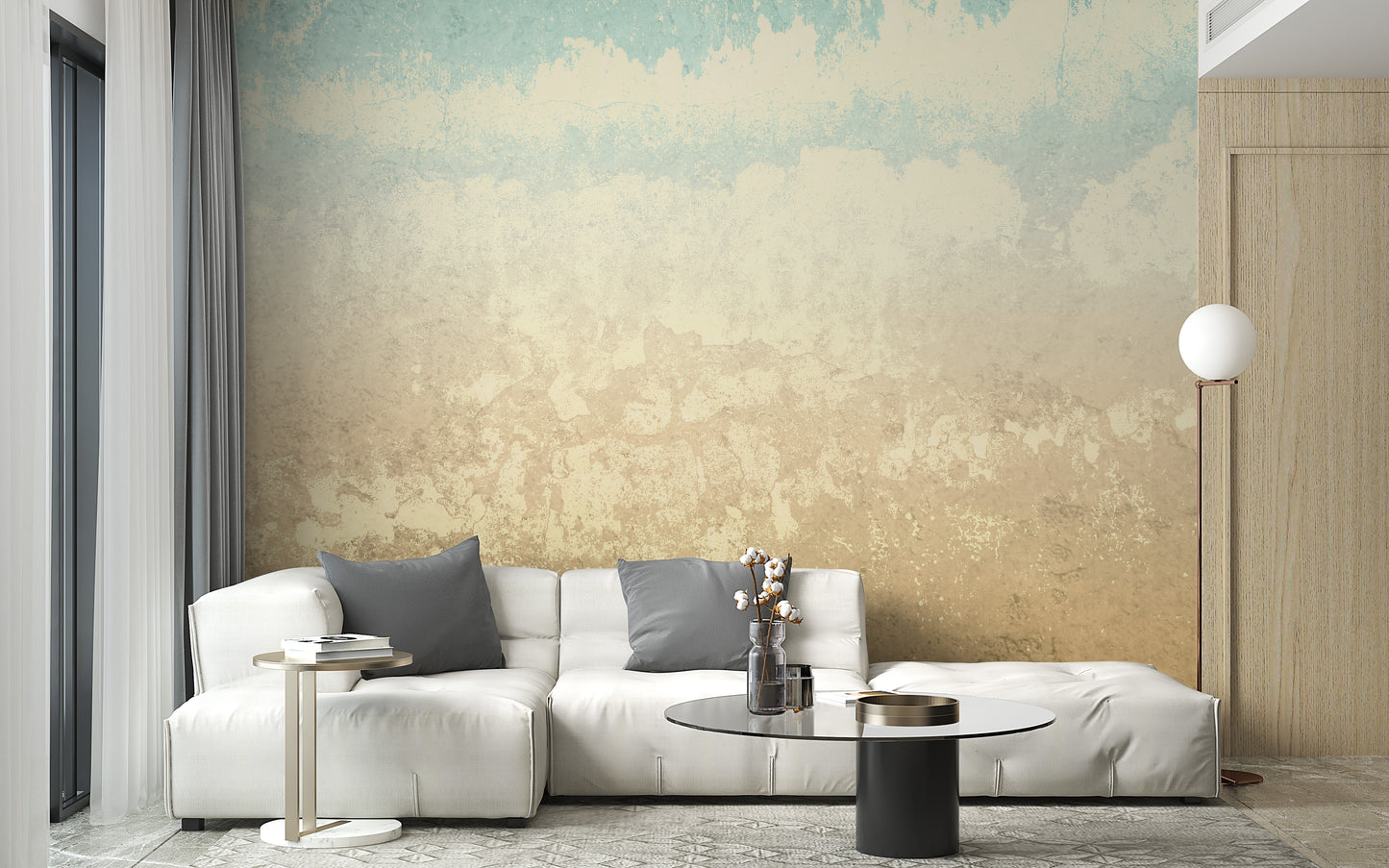 Rustic concrete wallpaper mural for natural and edgy decor.
