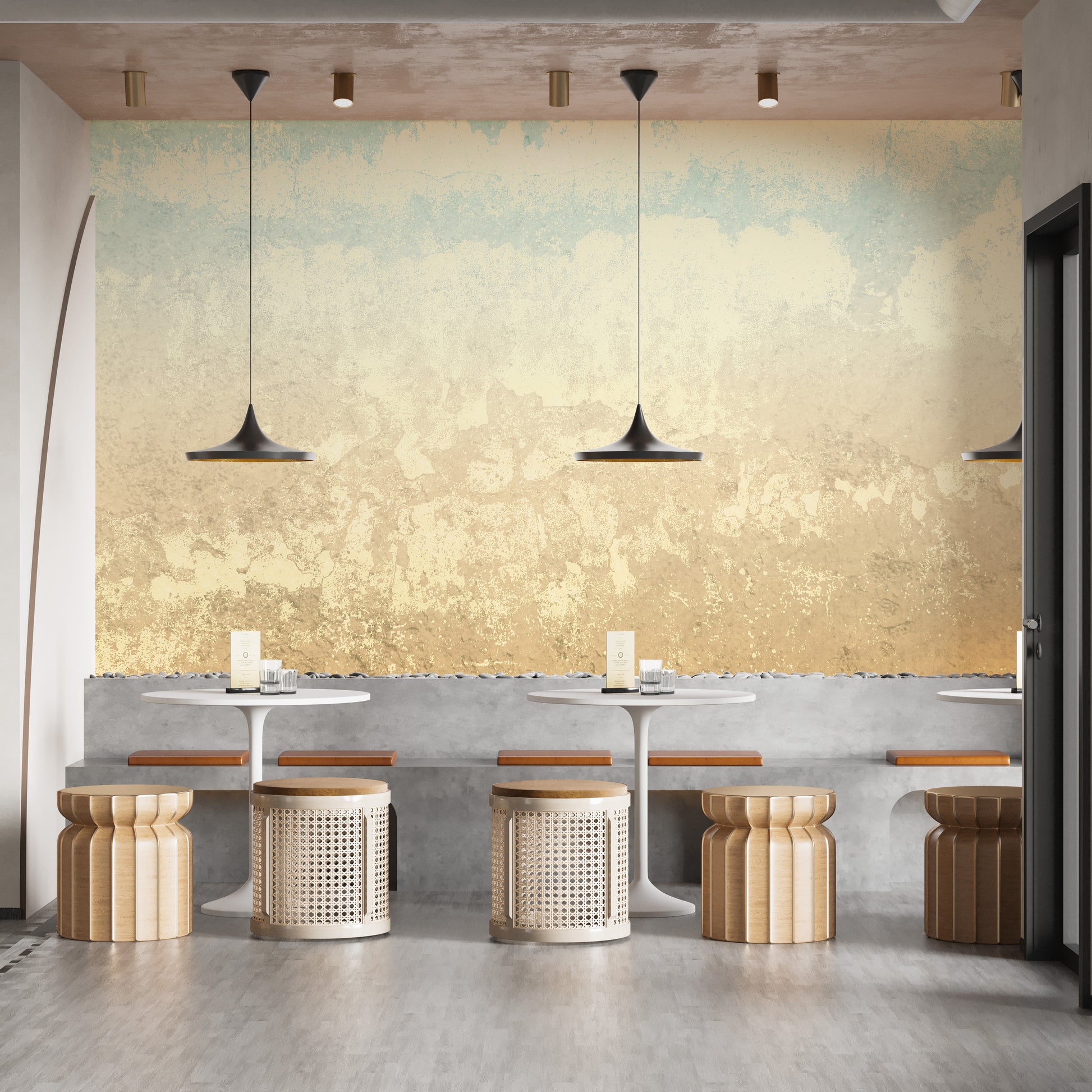 Raw concrete texture mural with rustic elegance for interiors.
