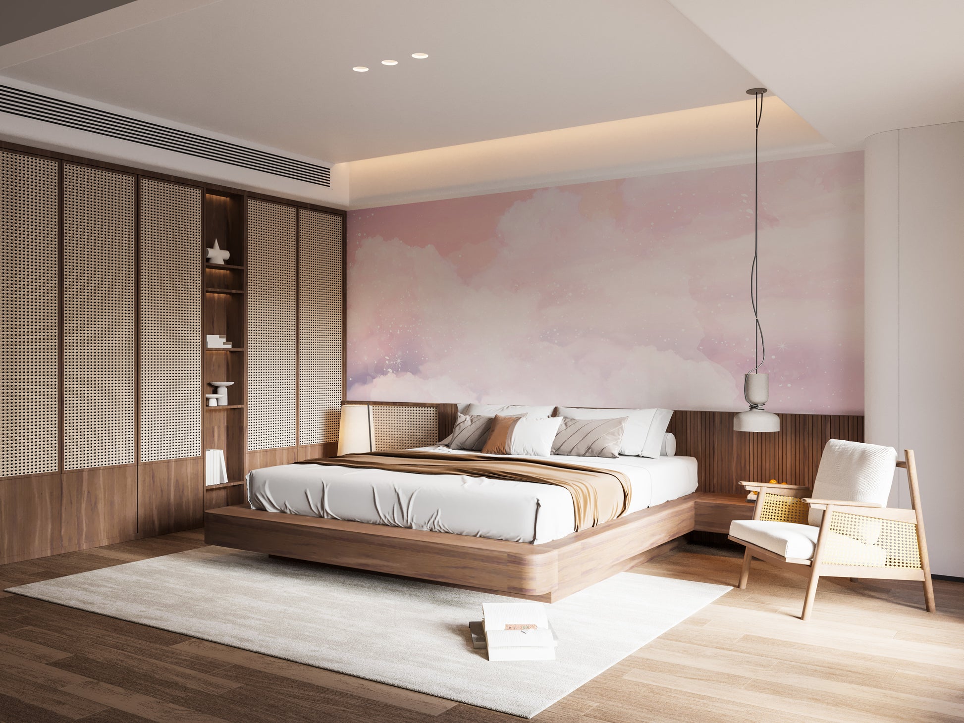 Artistic glittery pink mural for contemporary and chic decor.
