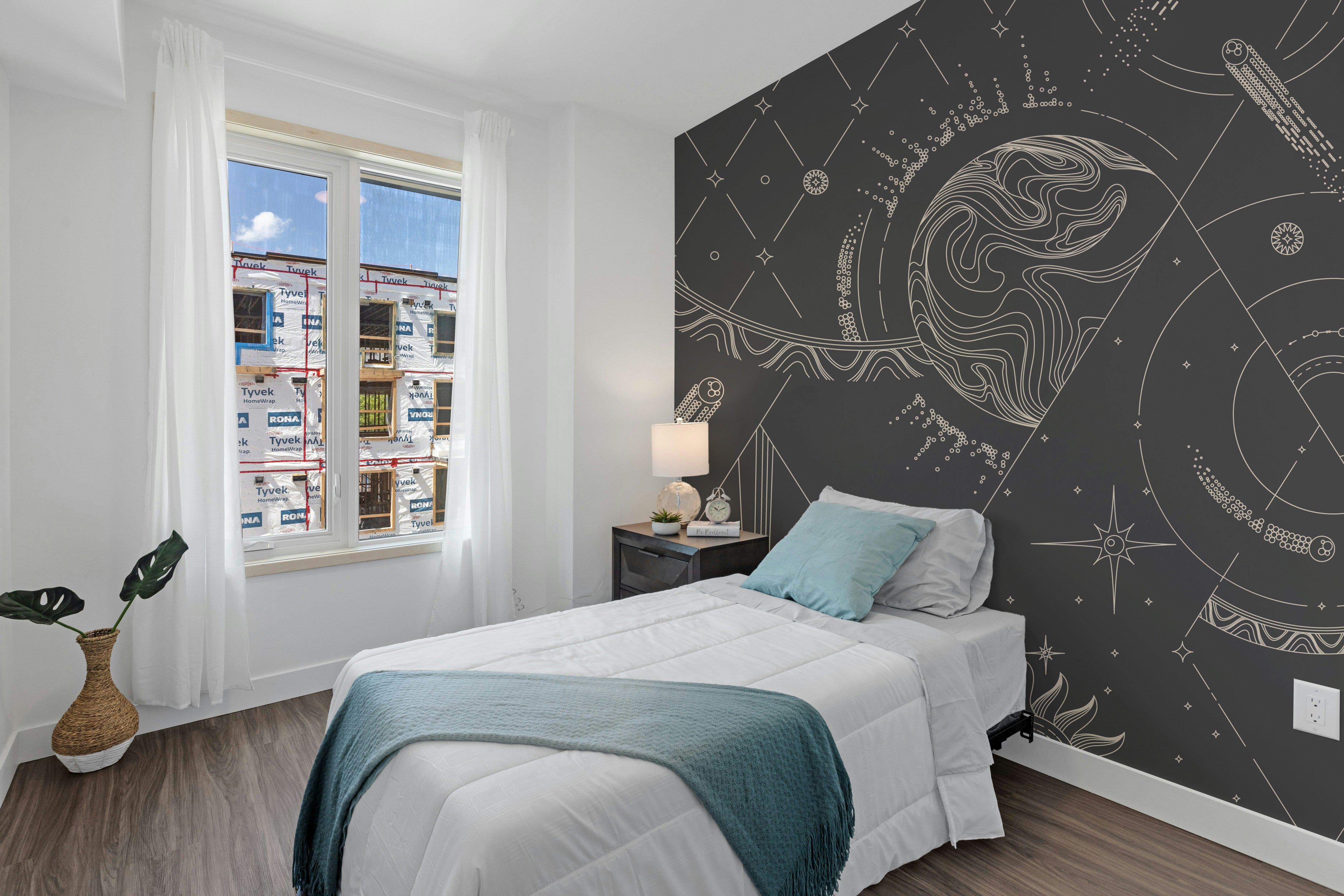 Artistic mural featuring witchcraft designs and enchanting patterns.
