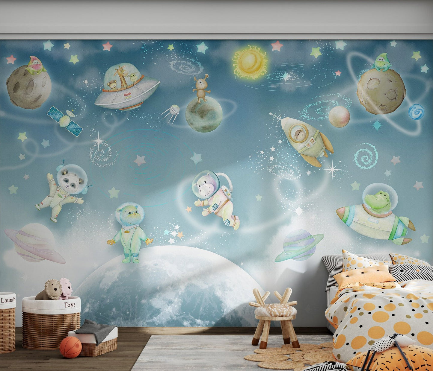 Playful Galaxy Adventure Wallpaper Mural