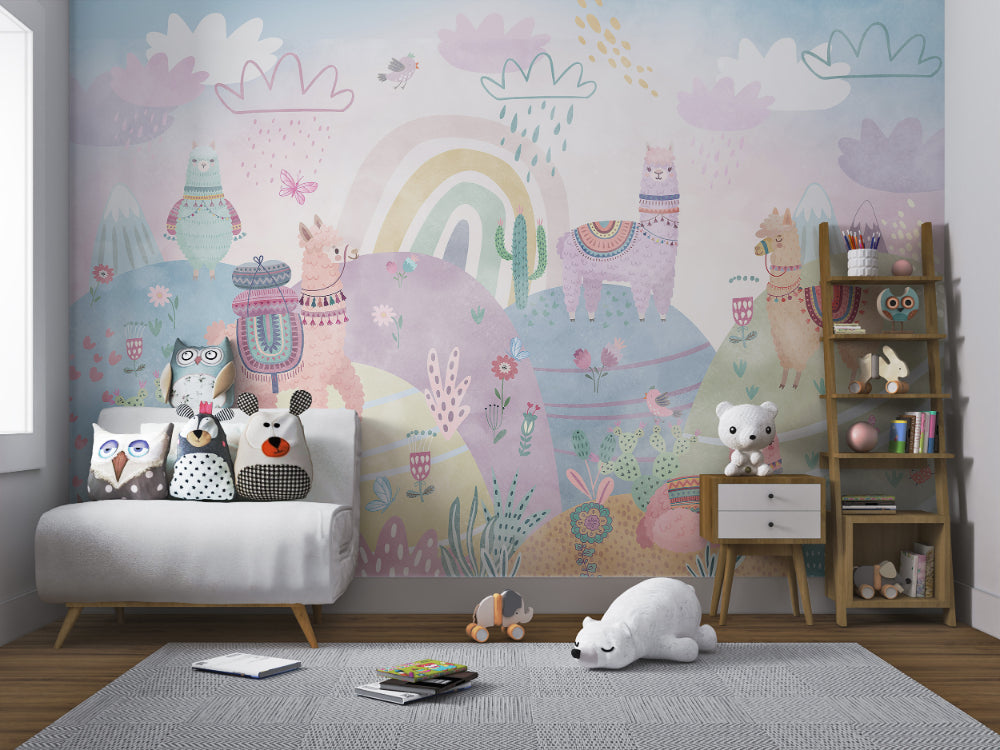 Pastel Mountains Kids Wall Mural