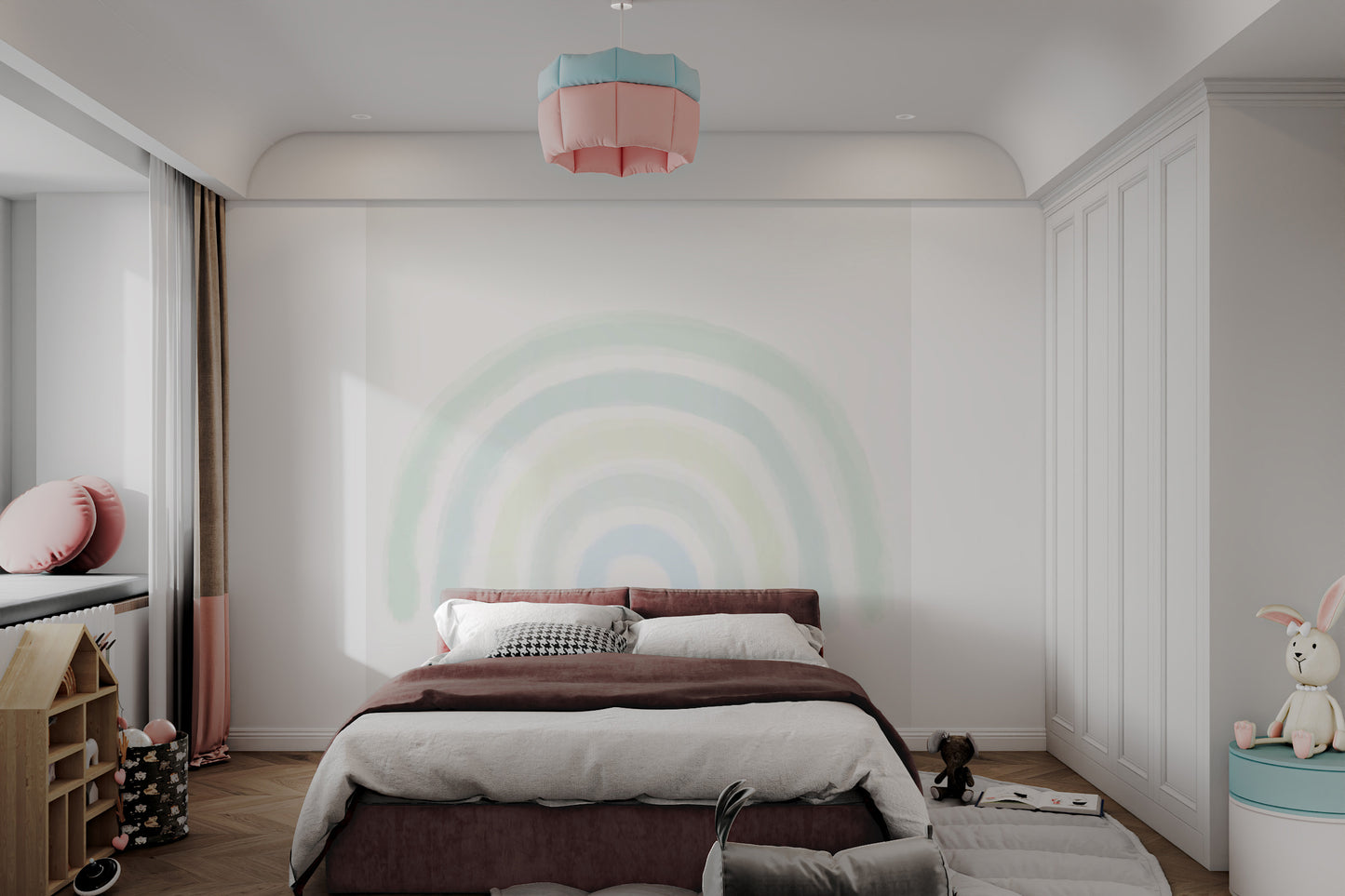 Pastel Rainbow Wall Mural