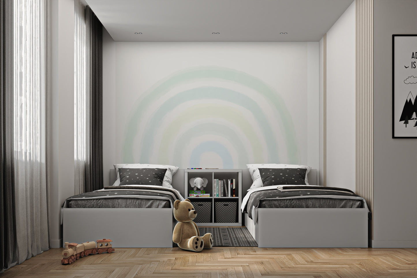 Pastel Rainbow Wall Mural