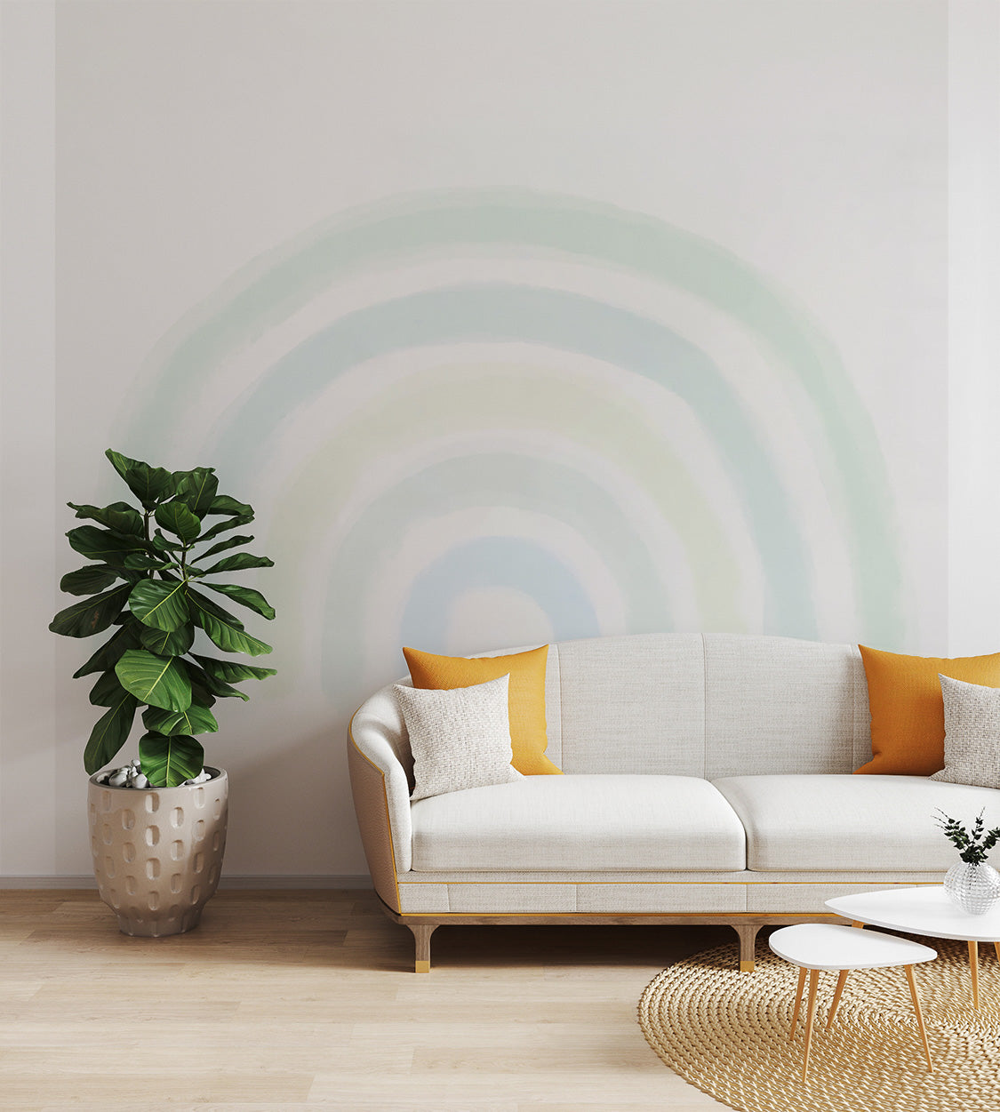 Pastel Rainbow Wall Mural