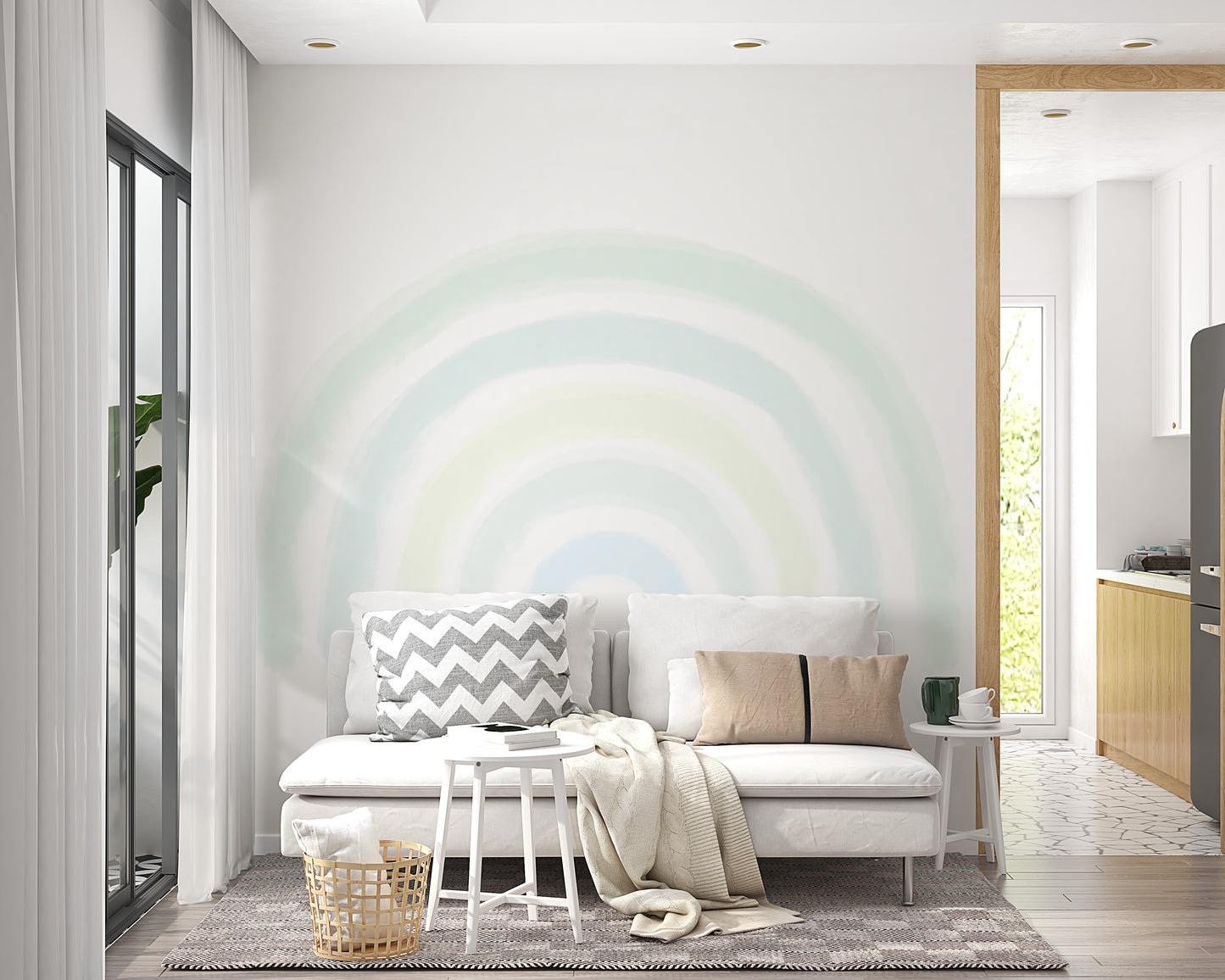 Pastel Rainbow Wall Mural