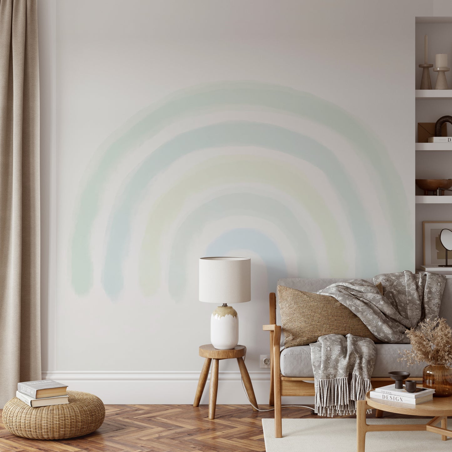 Pastel Rainbow Wall Mural