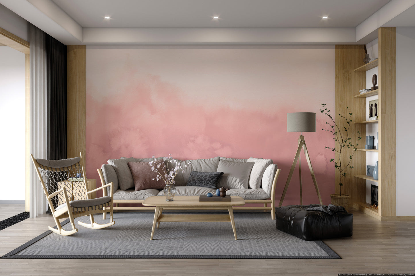 Watercolor Ombre Pink Wallpaper