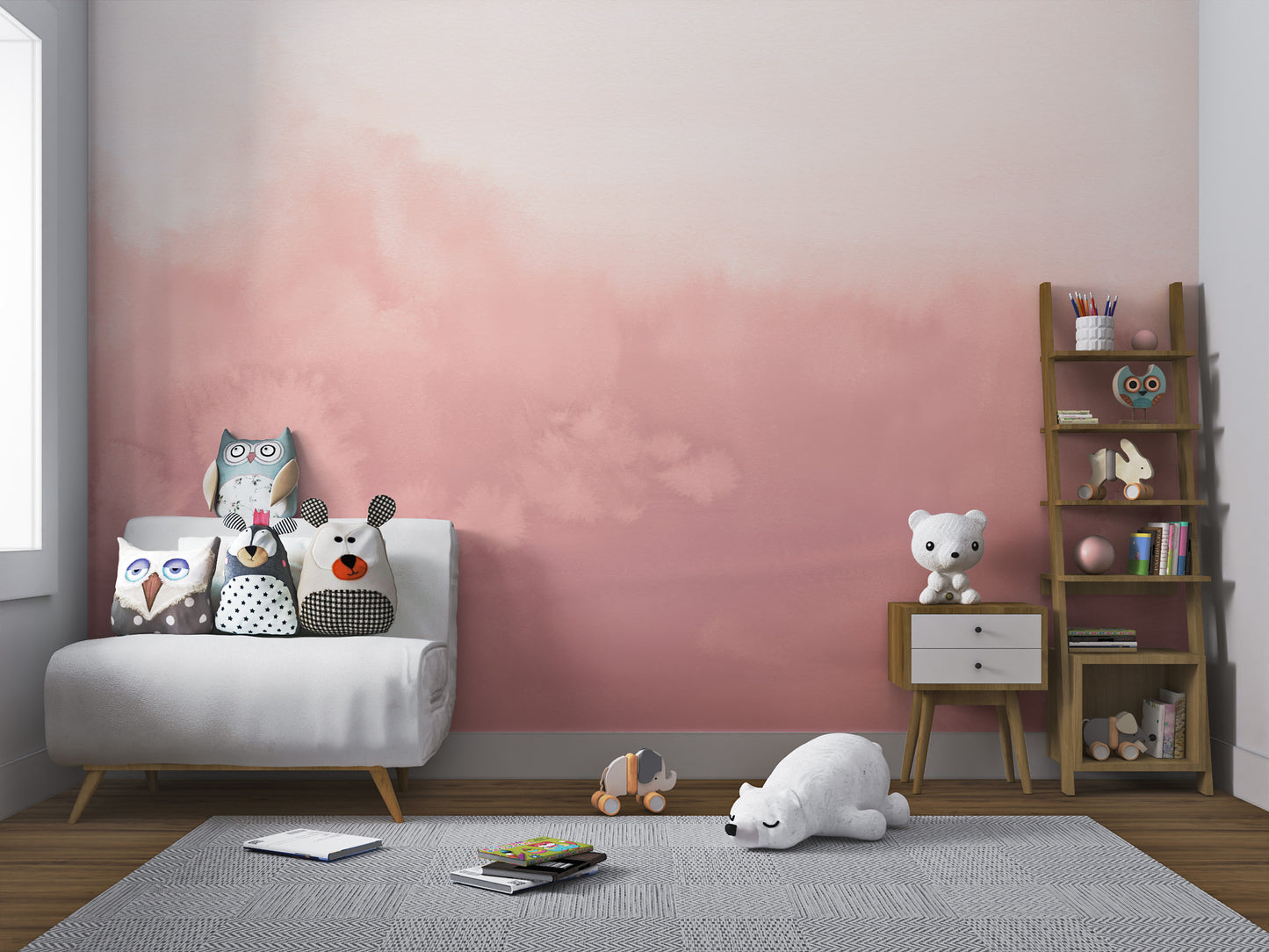 Watercolor Ombre Pink Wallpaper