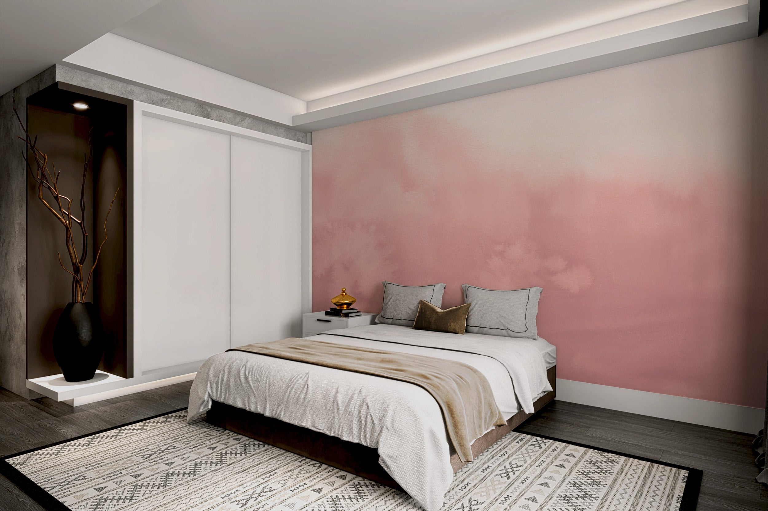 Watercolor Ombre Pink Wallpaper