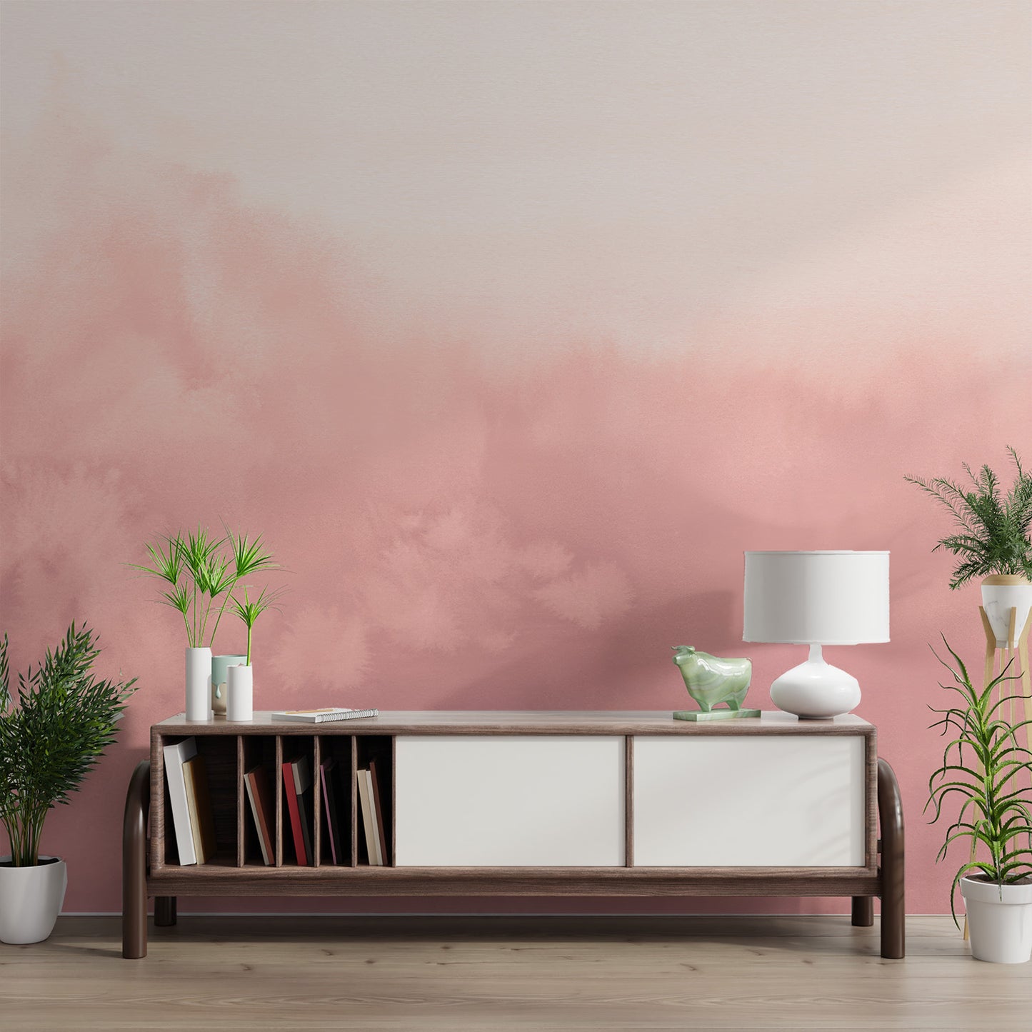 Watercolor Ombre Pink Wallpaper