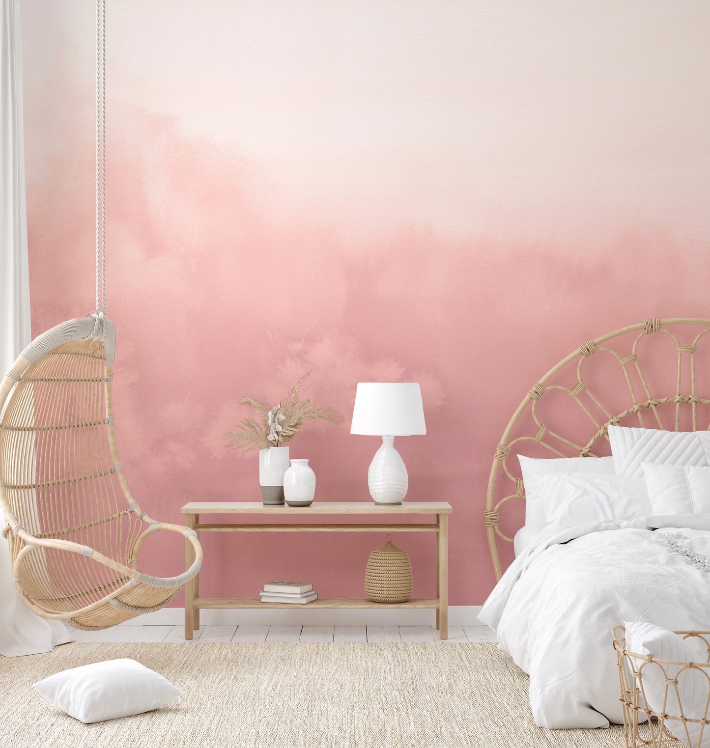 Watercolor Ombre Pink Wallpaper