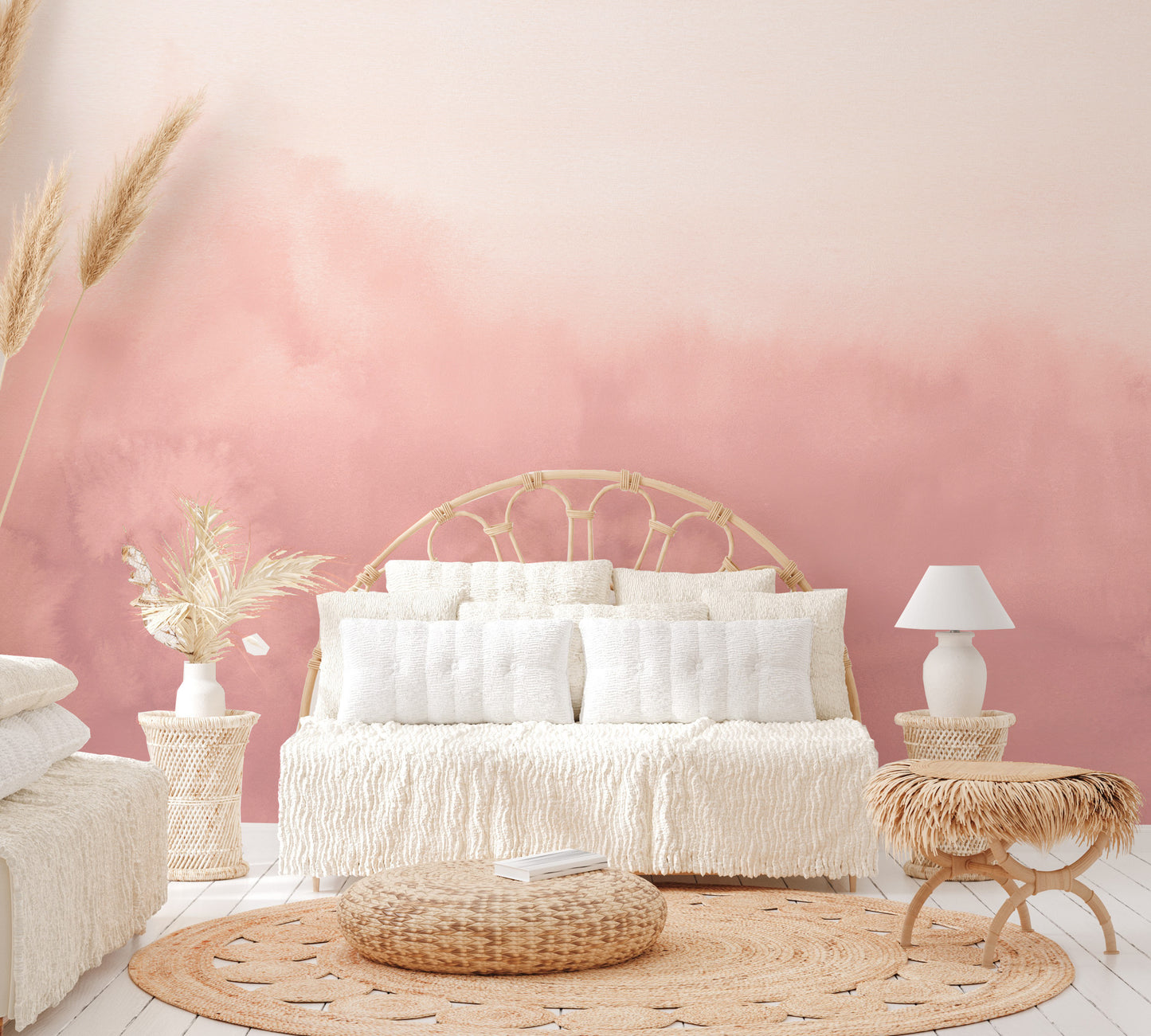 Watercolor Ombre Pink Wallpaper