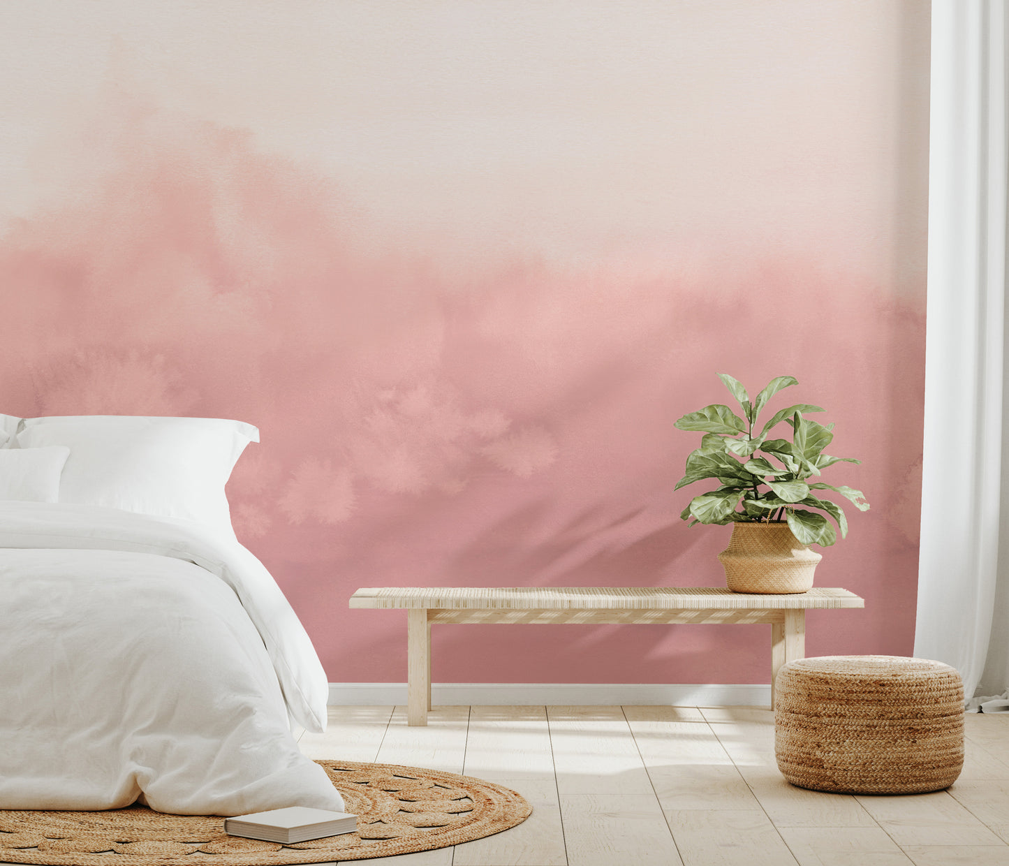 Watercolor Ombre Pink Wallpaper