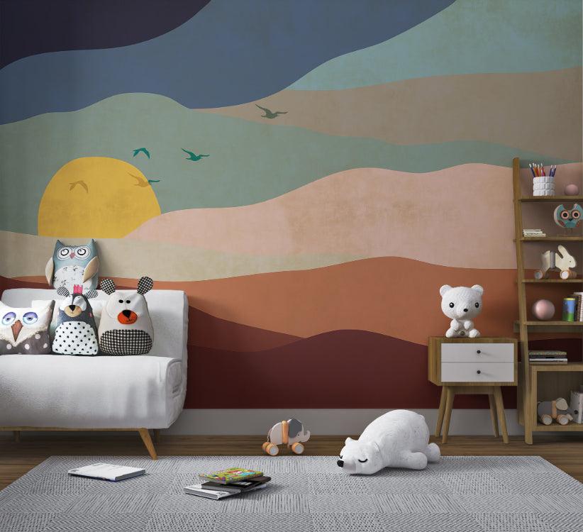 Sunset Abstract Wallpaper Mural