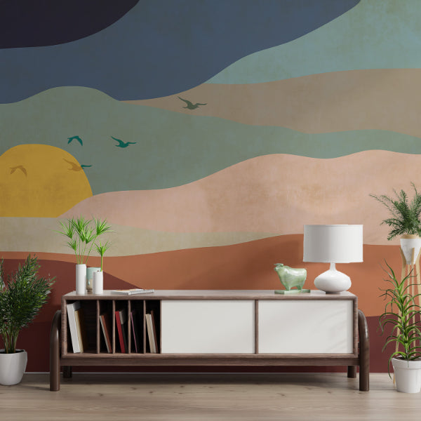 Sunset Abstract Wallpaper Mural