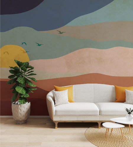 Sunset Abstract Wallpaper Mural