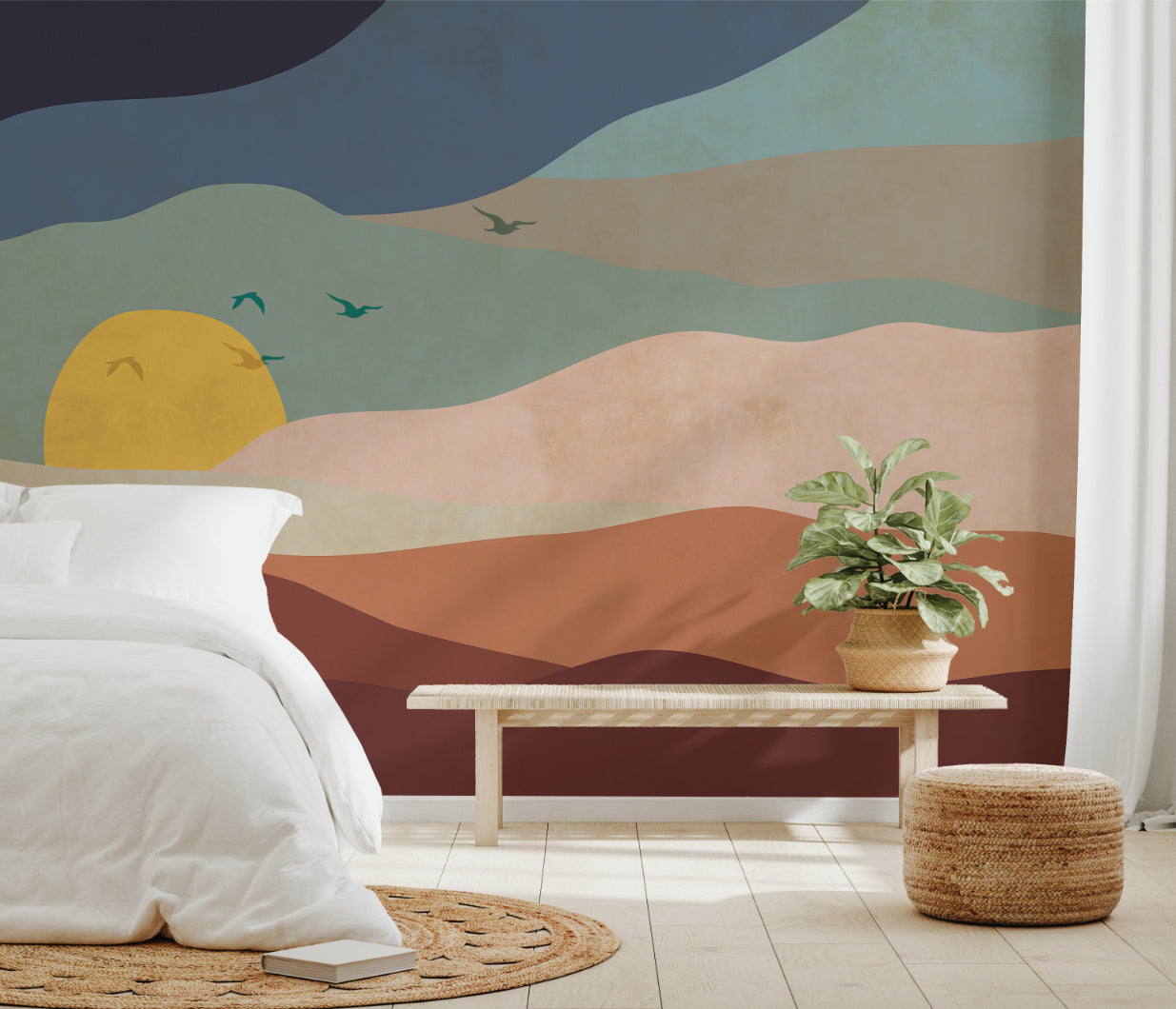 Sunset Abstract Wallpaper Mural