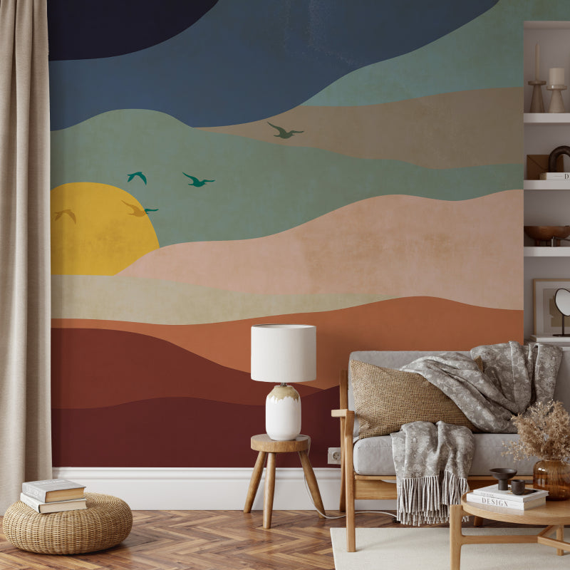 Sunset Abstract Wallpaper Mural