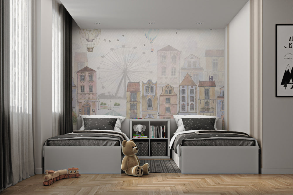 Watercolor City Wallpaper Mural