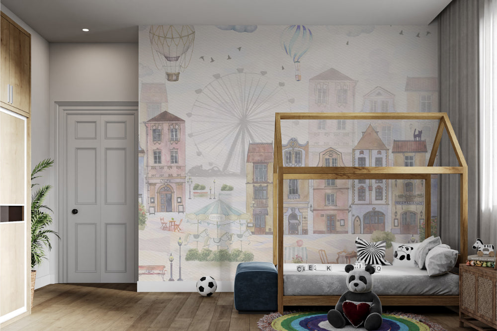 Watercolor City Wallpaper Mural