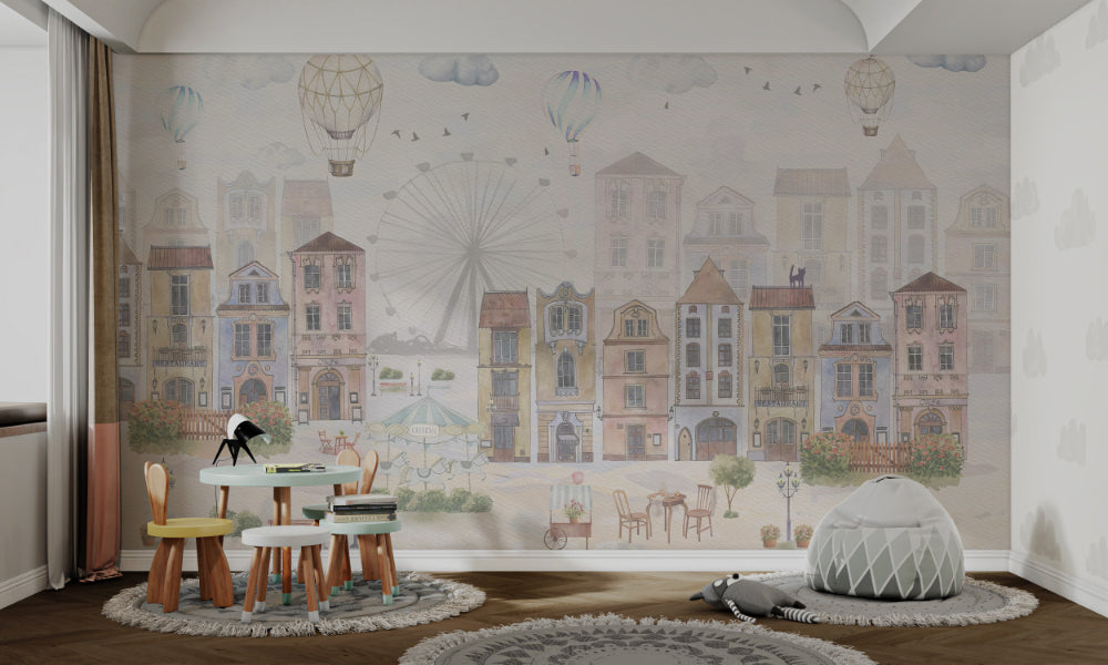 Watercolor City Wallpaper Mural