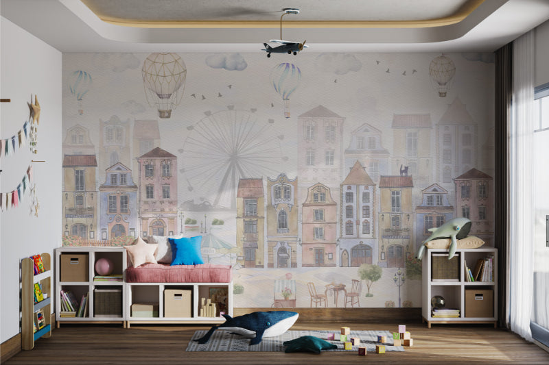 Watercolor City Wallpaper Mural