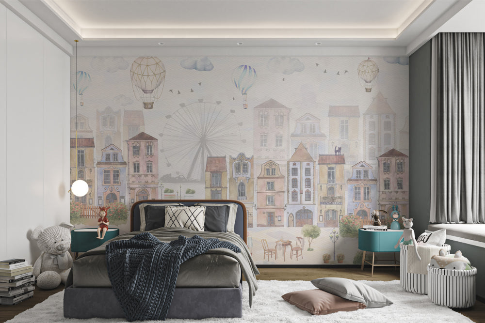 Watercolor City Wallpaper Mural