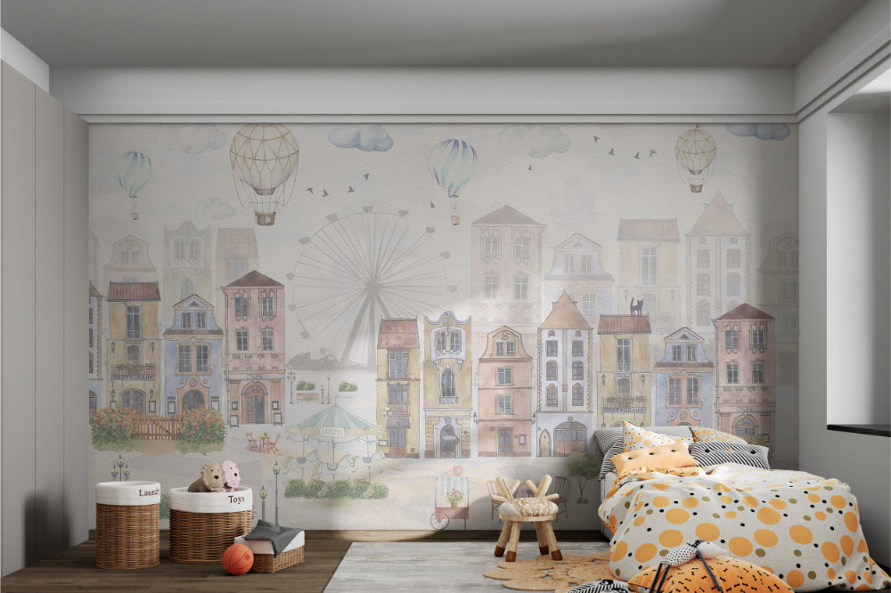 Watercolor City Wallpaper Mural