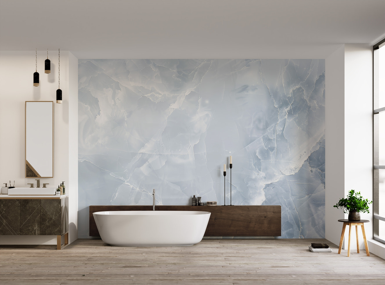 Blue Marble Texture Wallpaper Mural