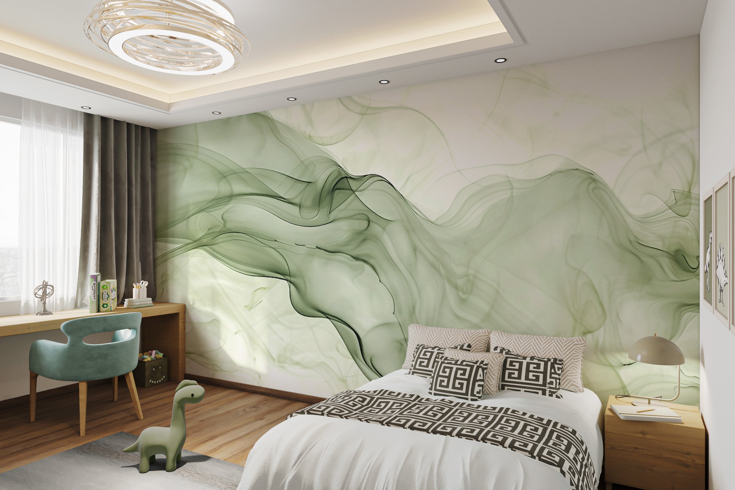 Green Smoke Wallpaper Mural