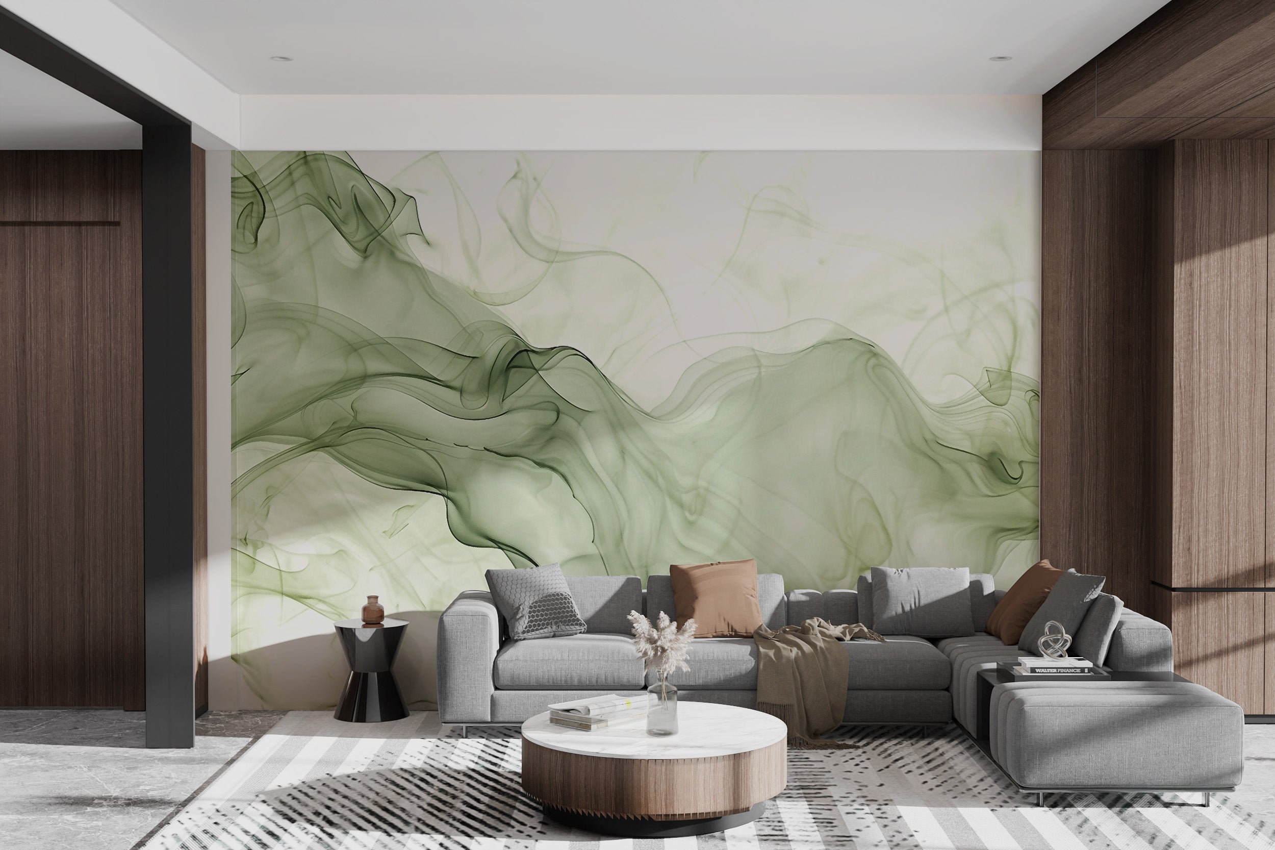 Green Smoke Wallpaper Mural